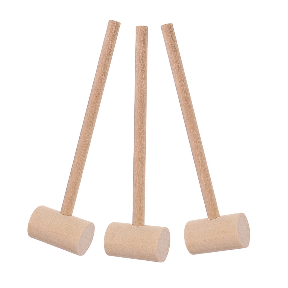 3 Pcs Wooden Seafood Mallet Biscuits Wooden Playset Crab Mallets Wood ...