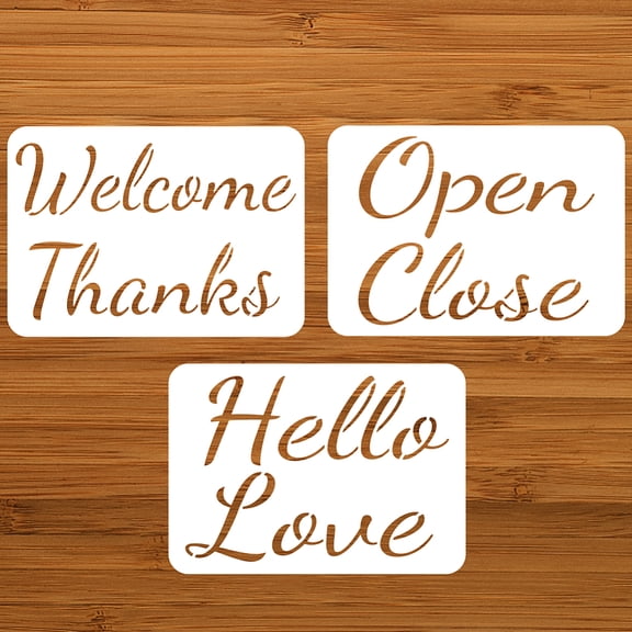 3 Pcs Words Painting Stencils 11.69x8.27 Inch Reusable Craft Stencils Hollow Out Drawing Painting Template Painting on Wood Fabric Paper