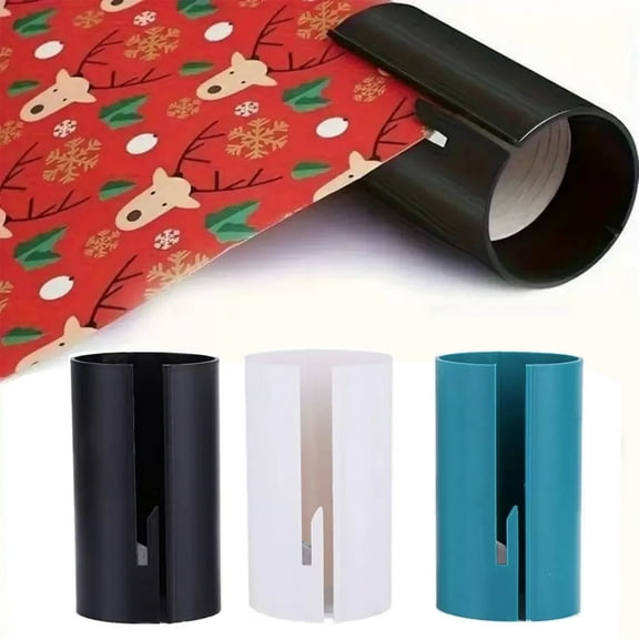 3 Pcs Wrapping Paper Cutter Set  Black, White & Green Gift Wrap Cutter Tool for Clean Straight Cuts