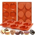 thumbnail image 1 of 3 Pcs muffin top pan/Muffin Top Pans for Baking, 6-Cavity Non-Stick 3" Round Whoopie Pie Pan/Mini Tart Pan for Egg Cloud Bread Bun English Muffins Sandwiches Bakeware Mold, 1 of 7