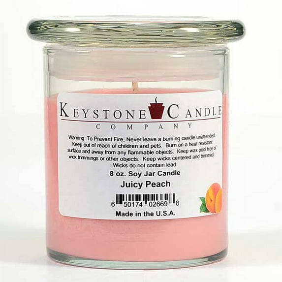 3 Pcs of 8 oz Juicy Peach Soy Jar Candles 3.5 in. diameter x 4 in. tall