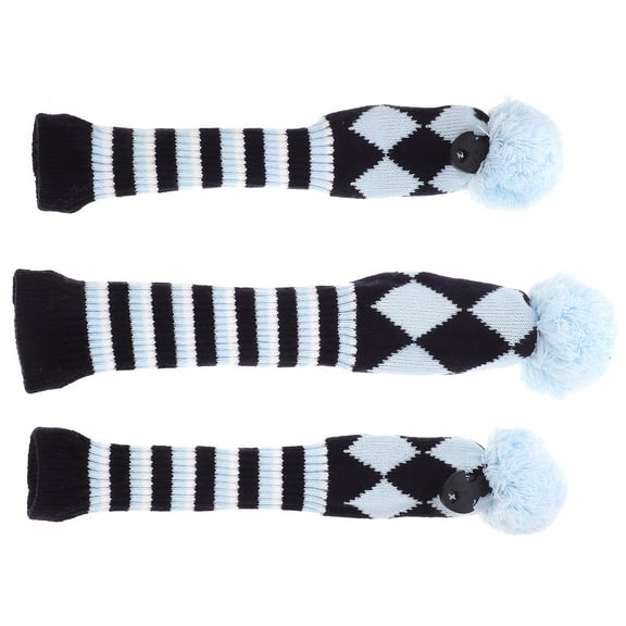 Nicehomfit Golf Headcover for Driver and Woods White Knitted  3Pcs