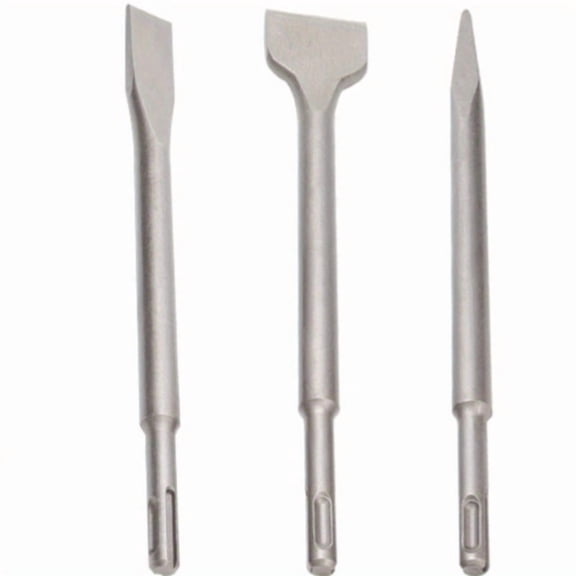 3 Pcs set Pick Alloy Chisel Round Handle Four Pits Alloy Pointed Chisel Flat Chisel Concrete Wall Slotting Shovel