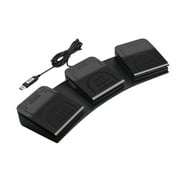 3-Pedal USB Foot Controller with Ergonomic Design, Multimedia & Factory Machine Operations Macros