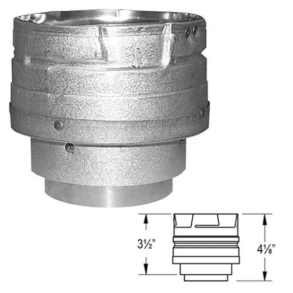 3'' PelletVent Pro Galvalume Appliance Adapter - 3'' - 4'' Increaser