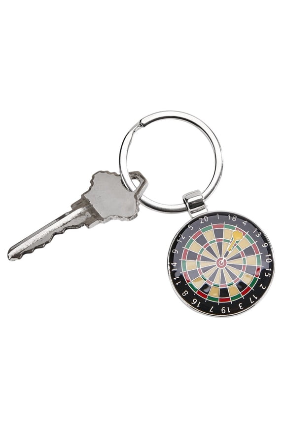 Nickel-plated Dart Board Key Chain Q-GM21771
