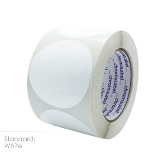 3" Permanent Color-Code Round Circle Inventory Labels: 500/Roll
