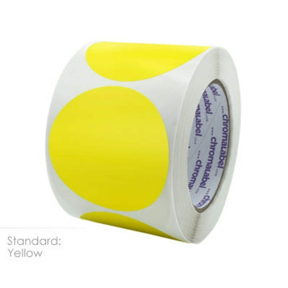 3" Permanent Color-Code Round Circle Inventory Labels: 500/Roll