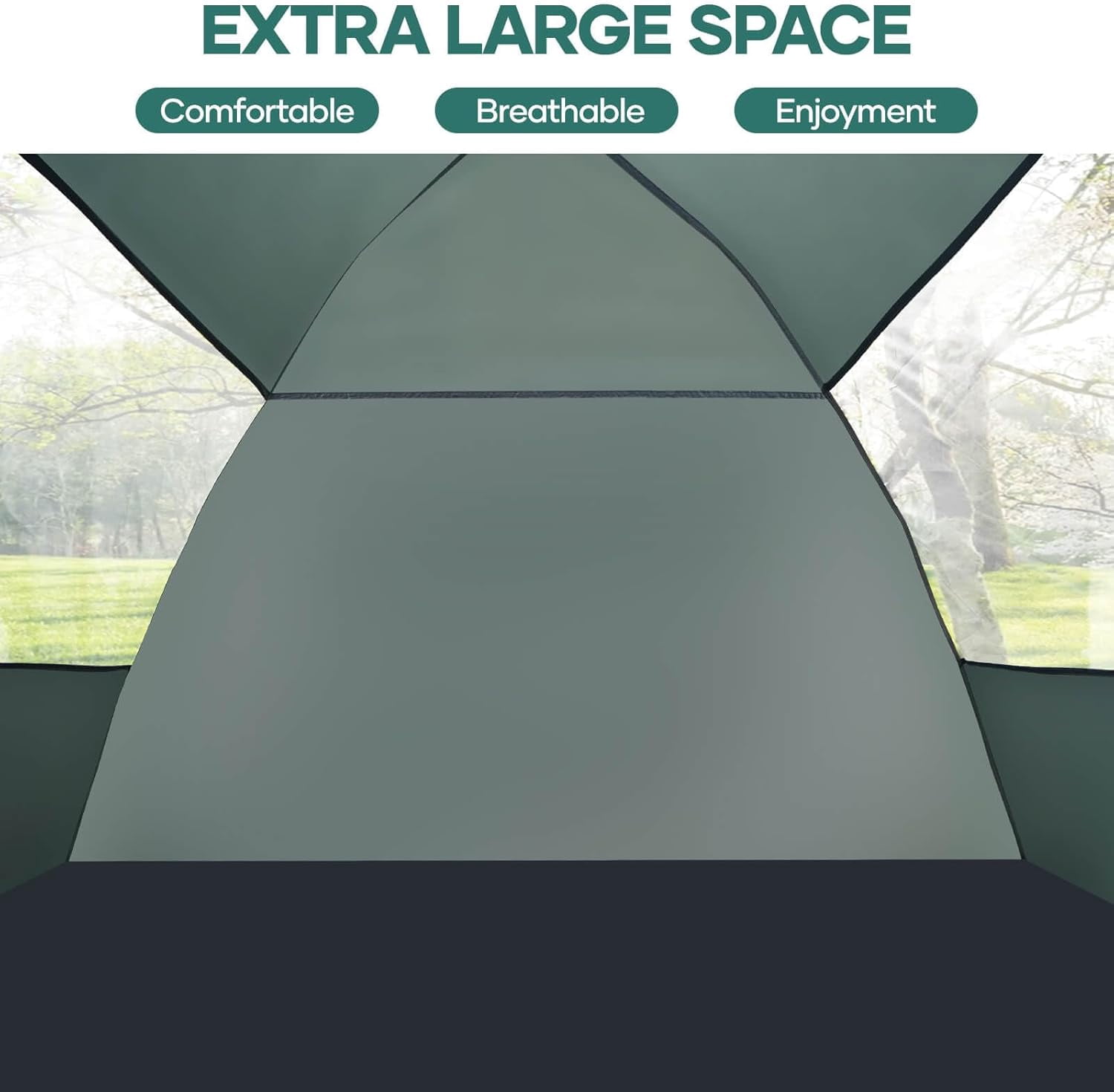 3-Person Lightweight Camping Tent - Waterproof Dome Tent with Removable ...