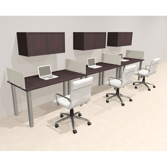 3 Person Modern Metal Leg Office Workstation Desk Set, #OT-SUL-SPM58