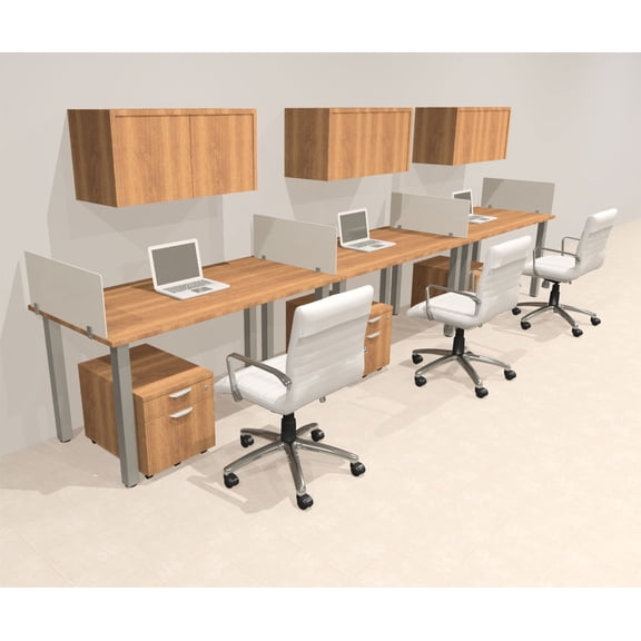 3 Person Modern Metal Leg Office Workstation Desk Set, #OT-SUL-SPM81
