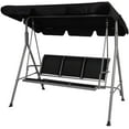 3 Person Patio Swing with Convertible CanopyWeather Resistant Frame
