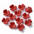 thumbnail image 1 of 3-Petal Spray Painted Acrylic Bead Caps Rubberized style Flower Red 23x20~22x7mm Hole: 1.6mm, 1 of 2
