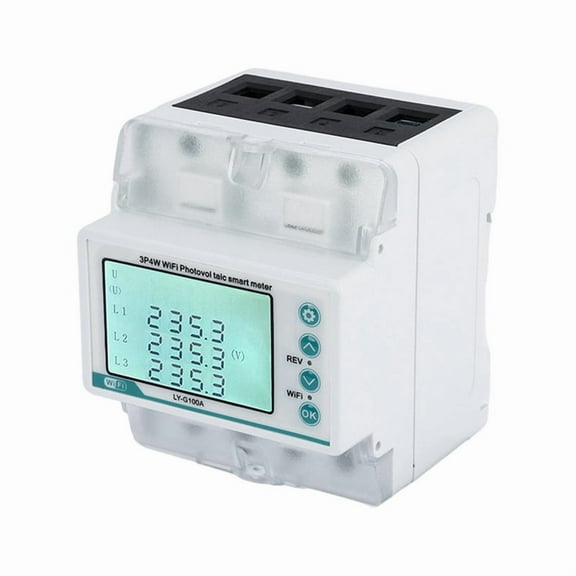 3 Phase 4 Wire 100A Tuya WiFi Smart Bi-Directional Power KWh Meter over Under Voltage Protector over Load Protect