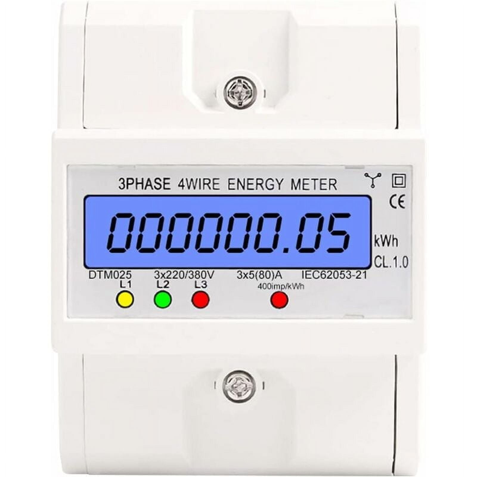 3 Phase 4 Wire Energy Monitor 220 380V 5 80A KWh Counter For DIN Rail