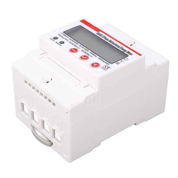 3 Phase 4 Wires DIN Rail Power Meter Multifunctional LCD Display Voltmeter Ammeter Frequency Energy Monitor, 3x230V 400V 10(100)A / 10 in x 8 in x 8 in 13.9 oz