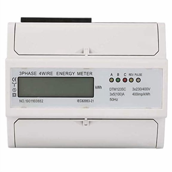 3 Phase Kwh Meter,230/400V 5-100A Energy Consumption Digital Electric Power Meter 3 Phase Kwh Meter with LCD$$Tools & Hardware Other