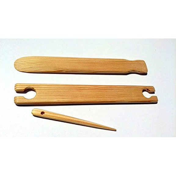 3 Piece 10 inches X 1.5 Inches Wide Weaving Stick Shuttle, shed and Needle