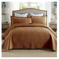 thumbnail image 1 of 3-Piece 100% Cotton Oversized Bedspread Lightweight Quilt Coverlet Embroidery Farmhouse Bedding Set (Tf Dusty Orange, Queen (100"x106")), 1 of 8