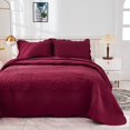 thumbnail image 1 of 3-Piece 100% Cotton Oversized Bedspread Set Coverlet Set Lightweight Quilt Set Embroidery Farmhouse Bedding Set T, 1 of 7