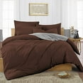 thumbnail image 1 of 3 Piece 100% Egyptian Cotton Duvet Cover Set with Zipper Closure - Luxury Soft & 400TC Comforters & Duvets Cover- Hotel Style Silky Bedding Collection - Chocolate Solid, King Size., 1 of 5