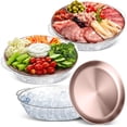thumbnail image 1 of 3-Piece 11.8-inch Refrigerated Party Tray Set with Dividers, Includes Chilled Party Platters, Cooked Food Platters, Cold Dishes, and Dipping Sauces; Suitable for Fruits, Seafood, and Vegetables, 1 of 7