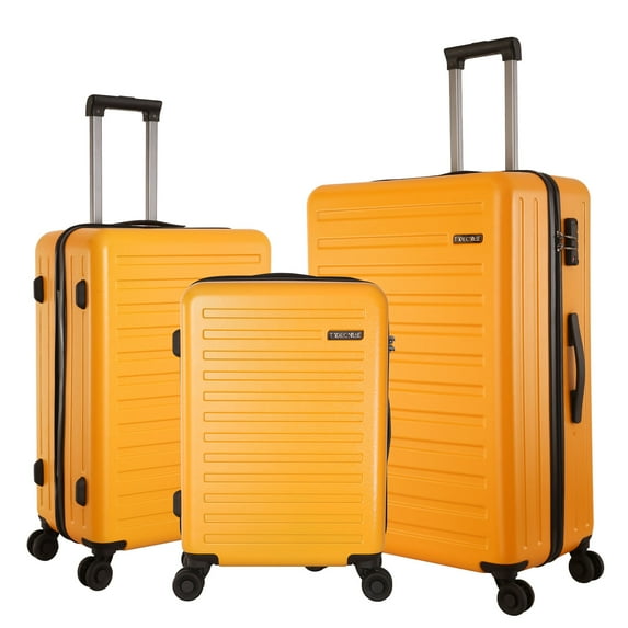 3 Piece (20/24/28) Luggage Sets without Any Front Laptop Pocket, Lightweight ABS+PC Suitcase Hardshell with TSA Lock and Spinner Silent Wheels, Convenient for Trips, Orange