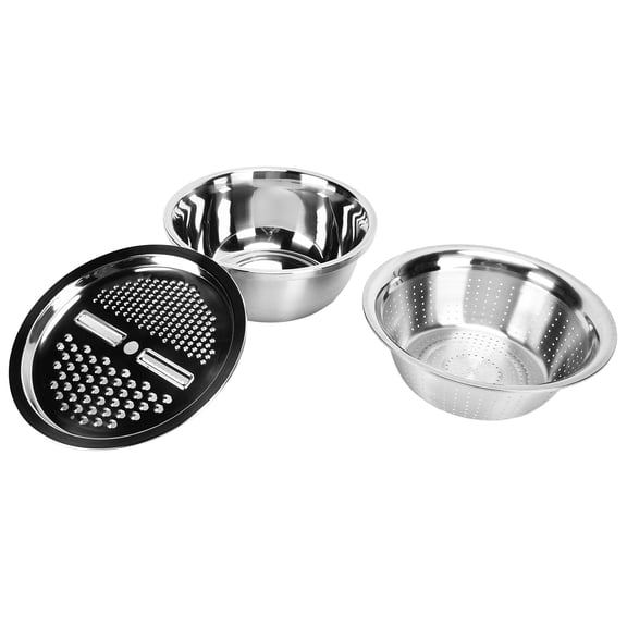 3-Piece 304 Stainless Steel Kitchen Sink Strainer Set with Colander, Mixing Bowl & Cutting Board for Washing Vegetables and Rice