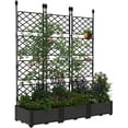 thumbnail image 1 of 3-Piece/4-Piece/7-Piece Trellis Planter Set - 63" H Raised Garden Bed w/Privacy Screens | Stackable Planters for Climbing Plants | Outdoor Patio & Balcony Privacy Screen (Black), 1 of 7