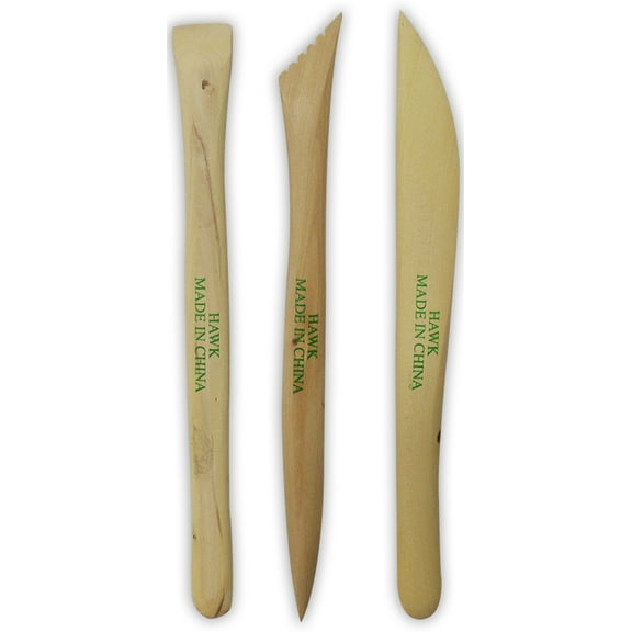 3 Piece 6" Clay Modeling Wooden Tools (Hawk: CR-28812)