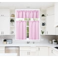 thumbnail image 1 of 3-Piece 7LO LIGHT PINK Blackout Rod Pocket Kitchen Curtain Set, Two (2) Geometric Design Tier Panels with One (1) Matching Swag Valance Included, 1 of 1