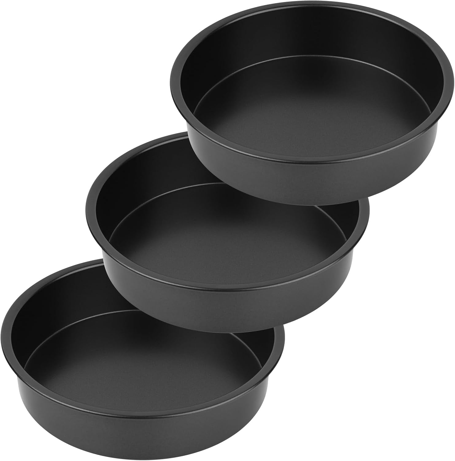 3 Piece 8 Inch Round Cake Pan Carbon Steel Nonstick Baking Mold Set ...