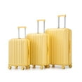 thumbnail image 1 of 3 Piece ABS Hard Shell Suitcase Luggage Set with TSA Lock and Cup Holder for Effortless Trave (Yellow), 1 of 15
