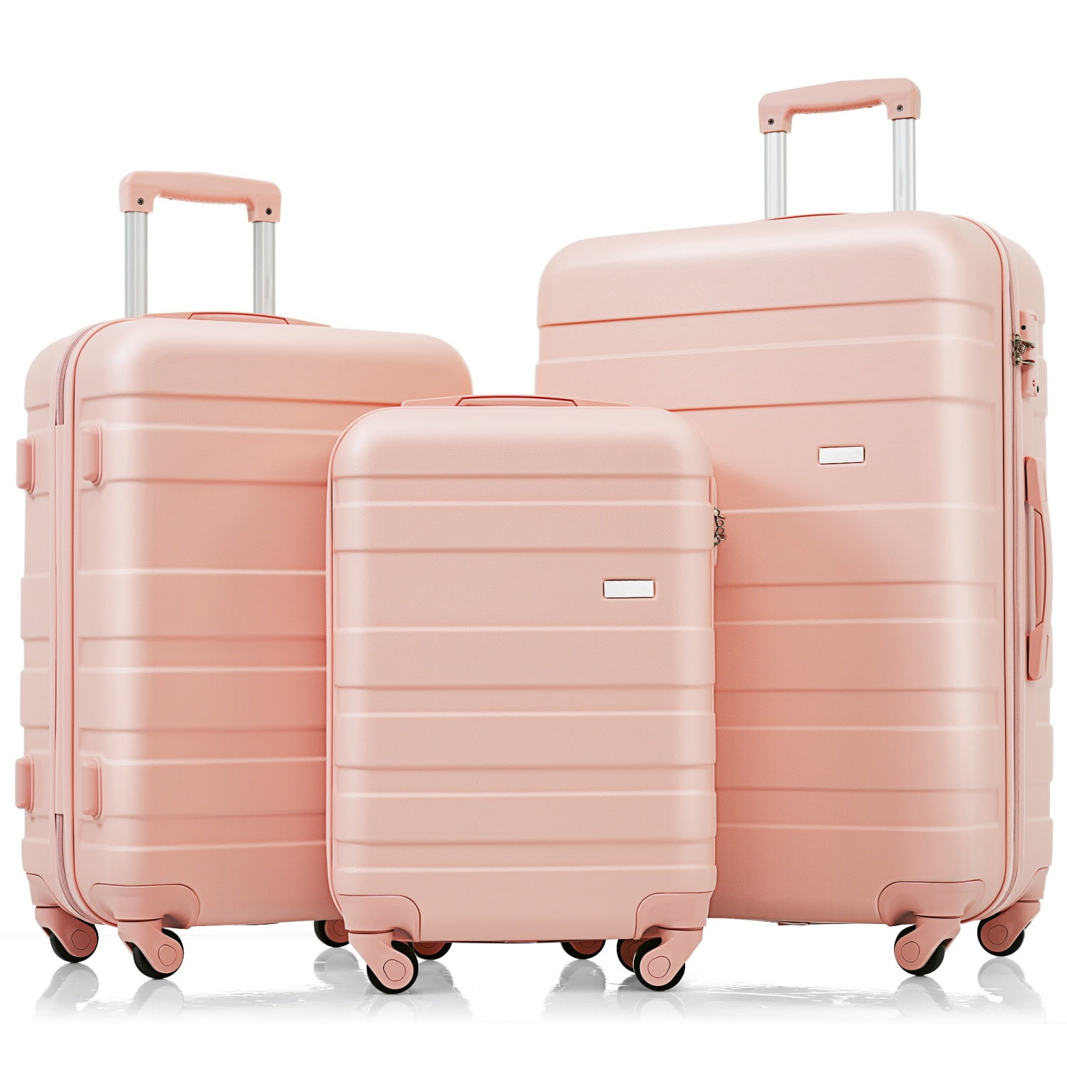 3-Piece ABS Luggage Set, 20" Carry-On, TSA Lock, 360° Spinner Wheels, Lightweight Travel