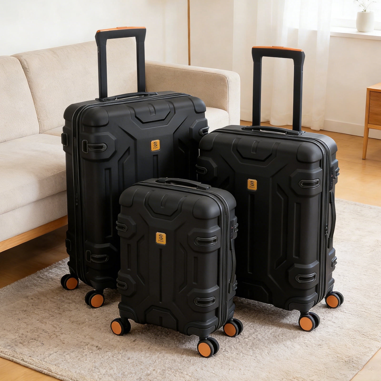 3 Piece ABS Luggage Set with TSA Lock, 20/26/30 Inch Spinner Suitcase for Carry On and Checked Bag, Lightweight Durable Travel Bags for Family Vacation Holiday Travel Back to School and Business Trip