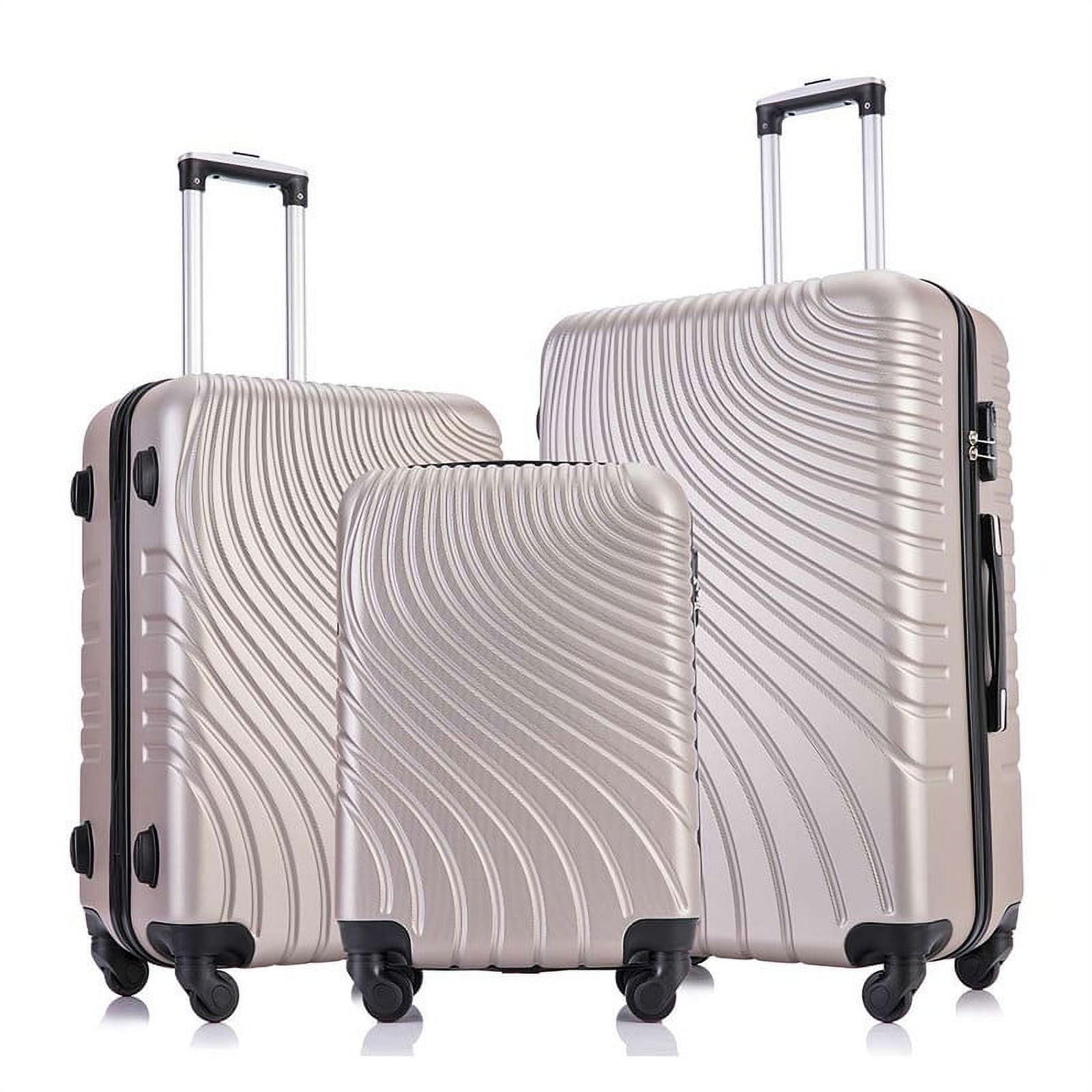 3 Piece ABS Luggage Sets with Spinner Wheels Hard Shell Spinner Carry