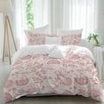 thumbnail image 1 of 3 Piece Abstract Spring Floral Duvet Cover Set Queen Size, Microfiber Comforter/Quilt Cover with Corner Ties and 2 Pillowcases, Farmhouse Summer Botanical All Season Soft Bedding with Zipper Closure, 1 of 8