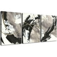 thumbnail image 1 of 3 Piece Abstract Wall Art Black and White Paintings Minimalist Wall Decor Gold Line Modern Artwork Picture HD Canvas Print,Framed for Living Room Bedroom Bathroom, 12"x16"x3 Panels, 1 of 7