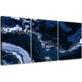 thumbnail image 1 of 3 Piece Abstract Wall Art Blue Clouds Paintings Lnk Wall Decor Smoke Poster Modern Artwork Picture HD Canvas Print,Framed for Living Room Bedroom Bathroom, 12"x16"x3 Panels, 1 of 7