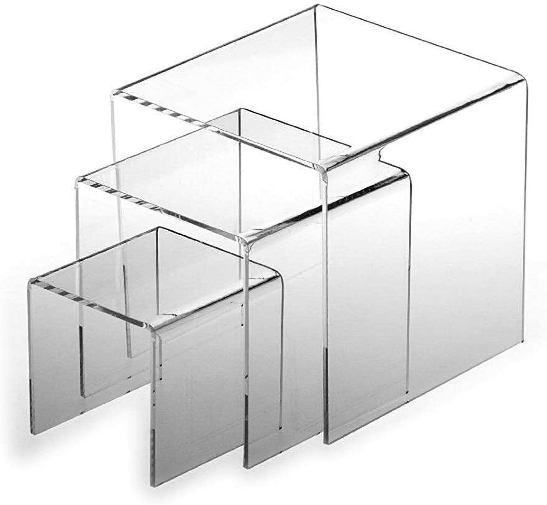 Clear Acrylic Heavy Duty Square Riser Set, 4" / 5" / 6"