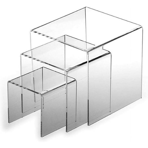 3 Piece Acrylic Heavy Duty Square Riser Set (5mm Thick - Heavy Duty, 4" / 5" / 6")