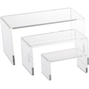 N'ICE PACKAGING 3 Piece Acrylic Riser Set (Medium Rectangle)