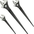 thumbnail image 1 of 3-Piece Adjustable Construction Spud Wrench Set, 8-inch, 10-inch, 12-inch, Black Oxide Finish, CR-V Steel, SAE and Metric Scale Marked, Alignment Holes and Tail Crowbar Features, 1 of 6