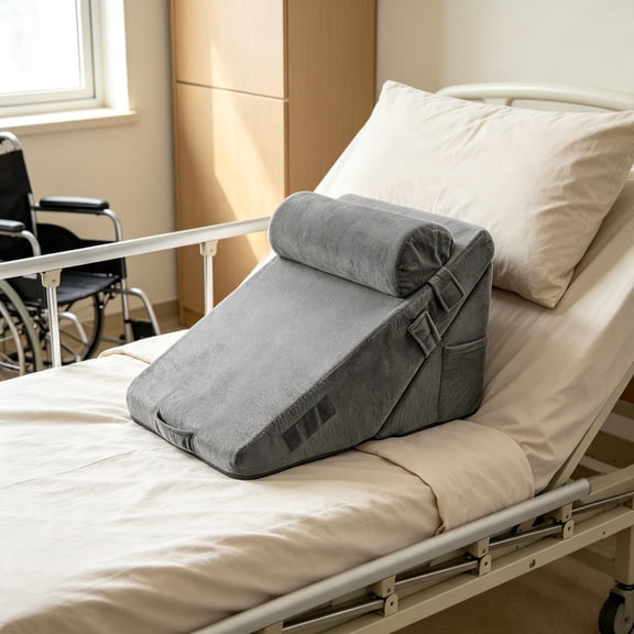 3-Piece Adjustable Orthopedic Bed Wedge Set, Sleep Pillow with Washable Cover for Acid Reflux & Snoring Relief
