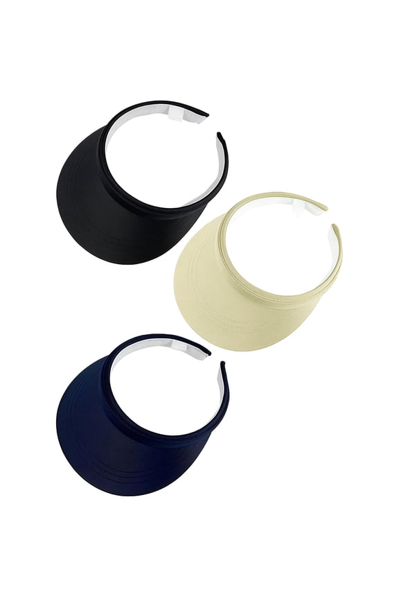 3-Piece Adjustable Sports Sun Hat Unisex with Adjustable Visor Outdoor Golf & Beach Hat(Black+Beige+navy blue)