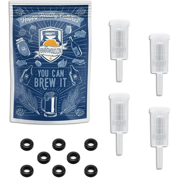 3-Piece Airlock - 4-pk with Grommets - 8-pk