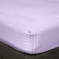 thumbnail image 1 of 3 Piece All Around Elastic Fitted Bedsheet, 100% Egyptian Cotton 400 Thread Count - Twin-XL Size 14 Inch Deep Pocket - Lavender Stripe., 1 of 5
