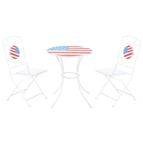 3-Piece American Flag Set - Scrollwork Design - Labor Day, Presidents' Day Decor - Add Patriotic Flair