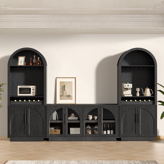 3-Piece Arched Entertainment Center with Storage, 79