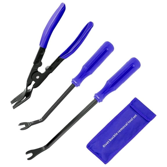 3-Piece Auto Clip Pliers Set With Storage Bag, Car Trim Removal Tool Kit For Door Panels & Upholstery, Professional Fastener Remover For Plastic Retainers & Automotive Repair